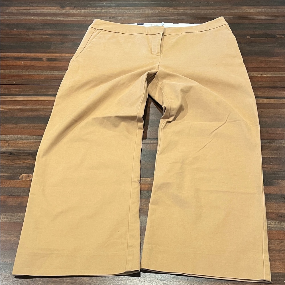 Boden Wide Leg Crop Tan Pants size 10 Long